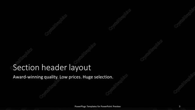 Section Header presentation slide layout