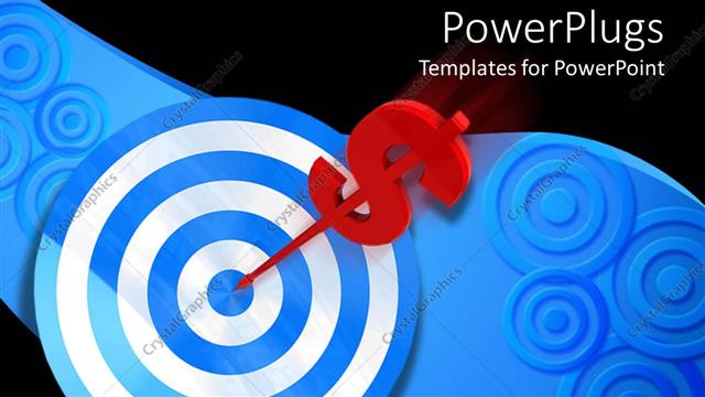  Presentation with dollar sign - A dart with a dollar sign hitting on target