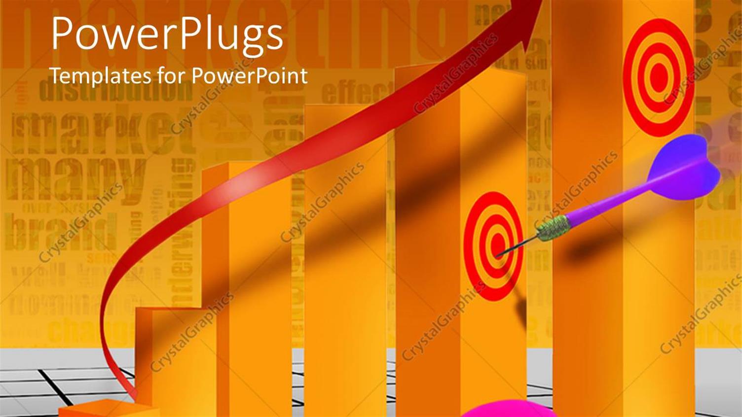 Featuring a Dart Hitting the Target  with Alphabetical Background