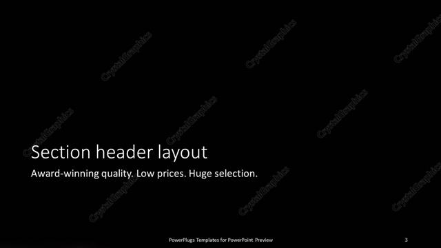Section Header presentation slide layout