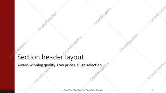 Section Header presentation slide layout