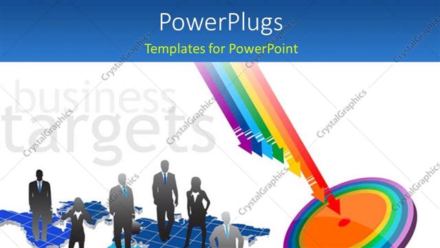  Presentation with targets - A dartboard with a number of colorful arrows