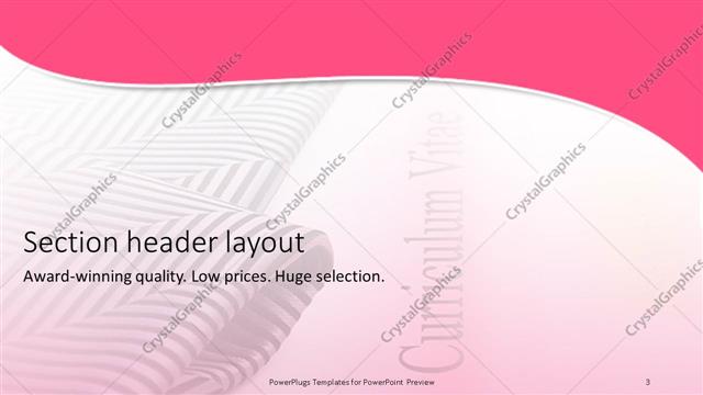 Section Header presentation slide layout