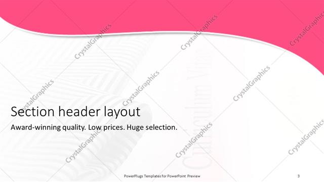 Section Header presentation slide layout