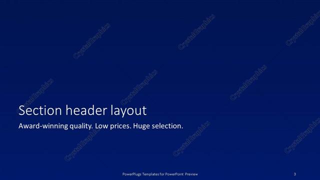 Section Header presentation slide layout