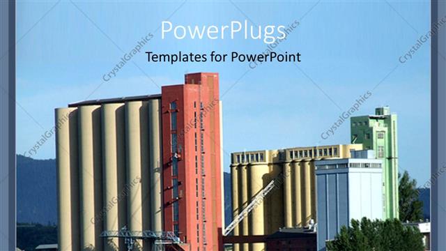  Presentation with building - Day light view of a big industrial plant building