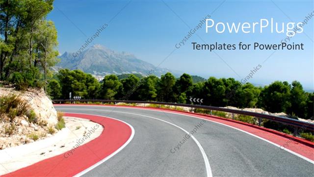  Presentation with transportation - Day light view of a high way with trees around