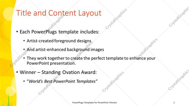 Title and Content presentation slide layout
