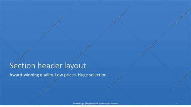 Section Header presentation slide layout