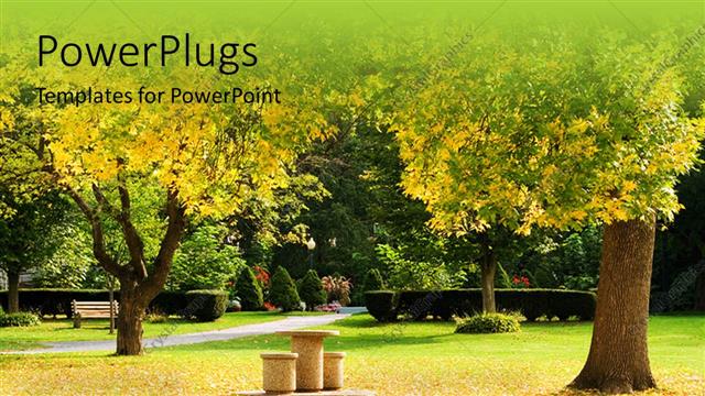  Presentation with park - A day time view of an autumn season on a park