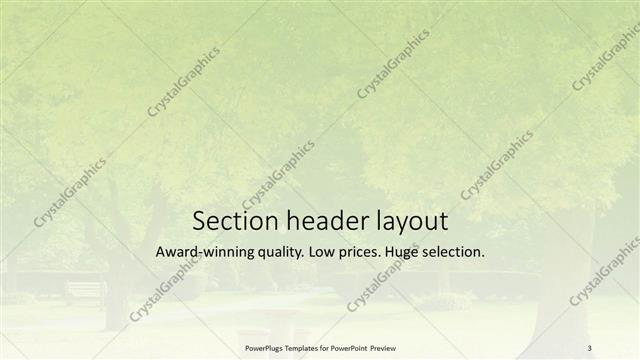 Section Header presentation slide layout