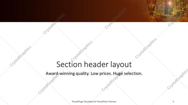 Section Header presentation slide layout