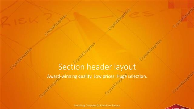 Section Header presentation slide layout