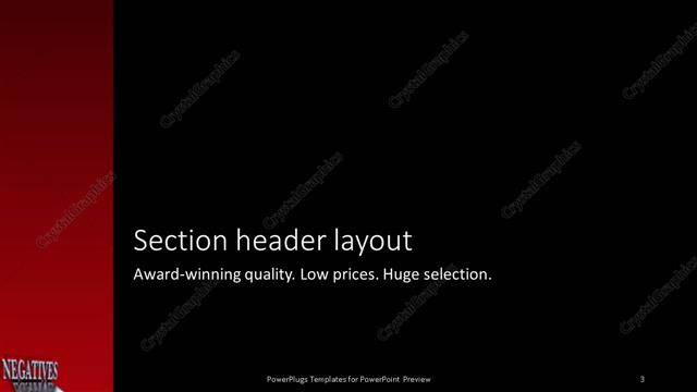 Section Header presentation slide layout