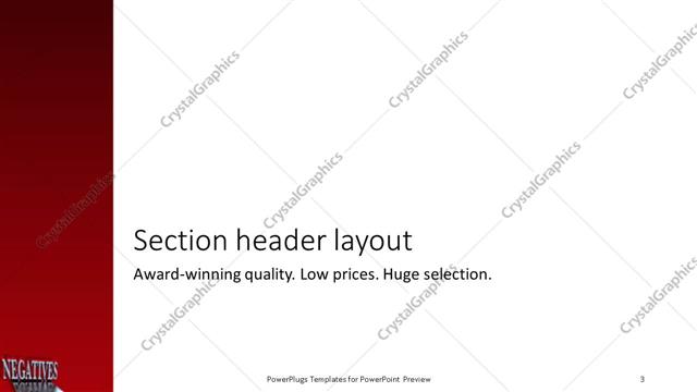 Section Header presentation slide layout