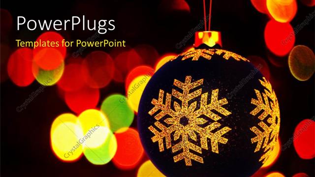  Presentation with ornament - A decoration ball with a number of lights in the background