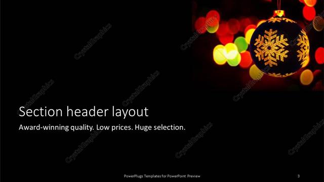 Section Header presentation slide layout