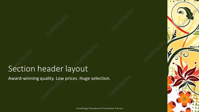 Section Header presentation slide layout