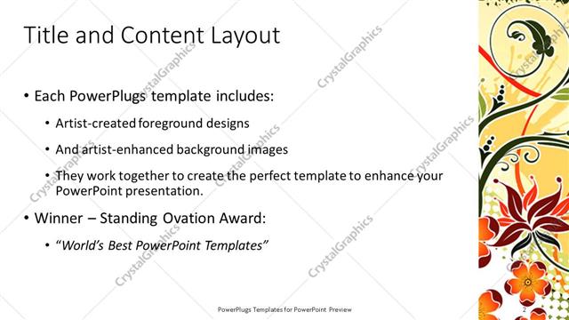 Title and Content presentation slide layout