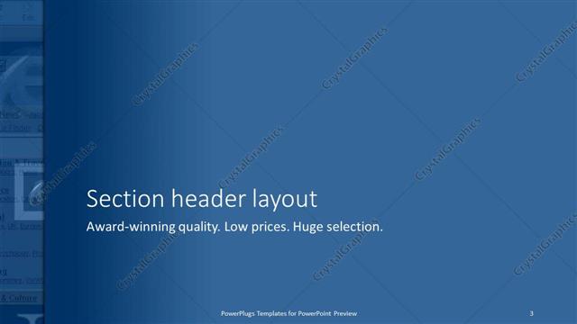 Section Header presentation slide layout