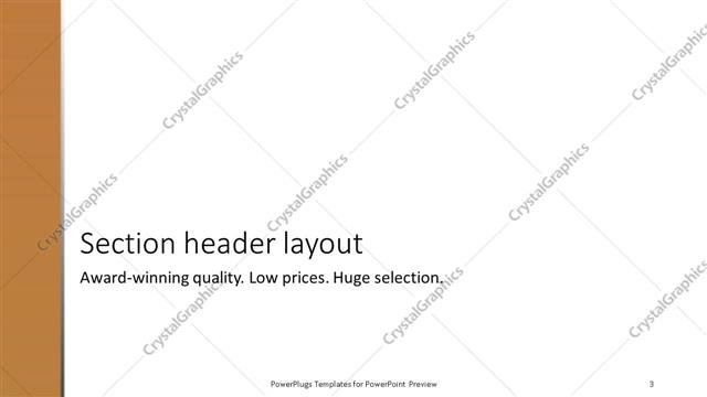 Section Header presentation slide layout