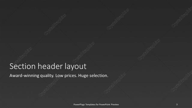 Section Header presentation slide layout
