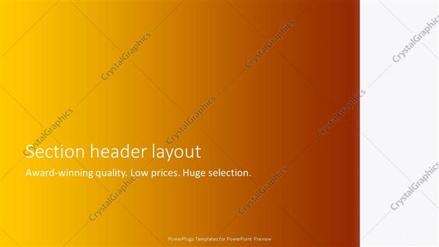 Section Header presentation slide layout