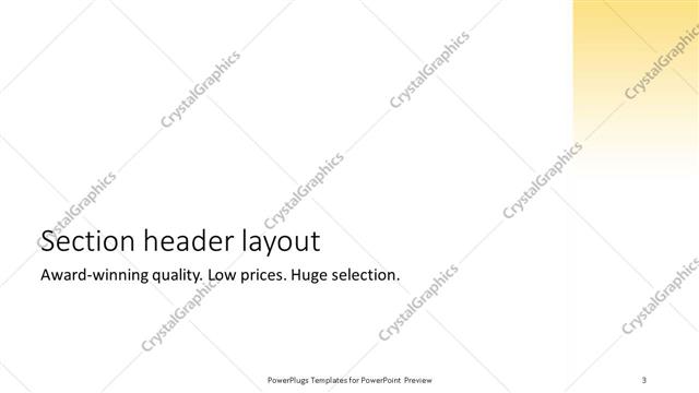 Section Header presentation slide layout