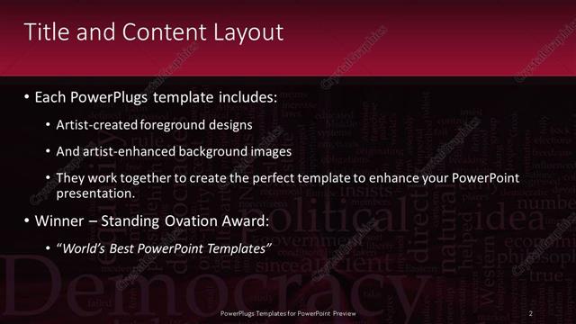Title and Content presentation slide layout