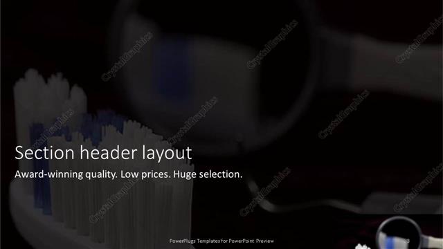 Section Header presentation slide layout
