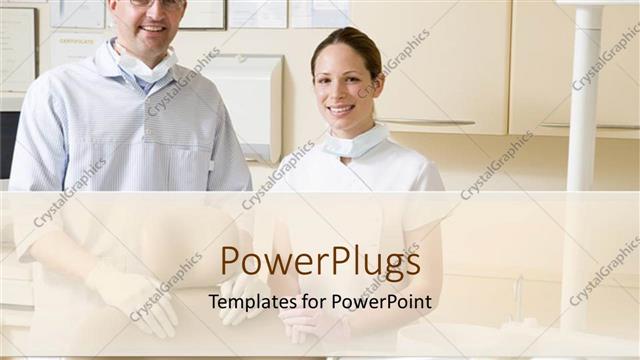  Presentation with medical assistant - Dentist and assistant smiling at the camera in dentist room with dentistry equipment