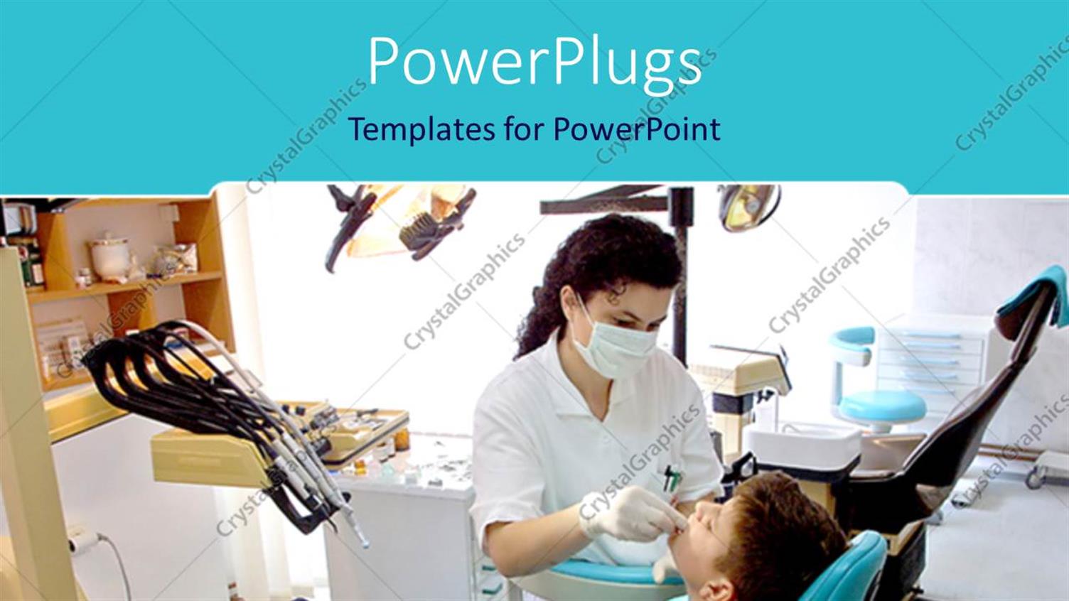 Featuring a Dentist Attending to a Young Boy on a Chair