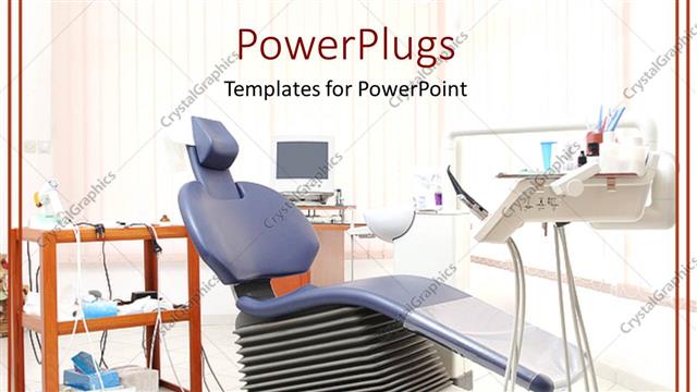  Presentation with dental office - Dentist's office with blue dental chair and dental equipment