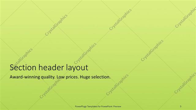 Section Header presentation slide layout