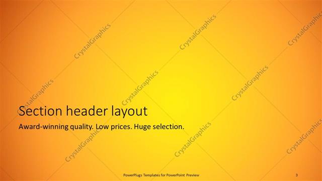 Section Header presentation slide layout
