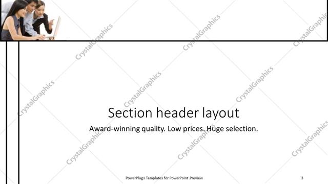 Section Header presentation slide layout