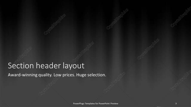 Section Header presentation slide layout