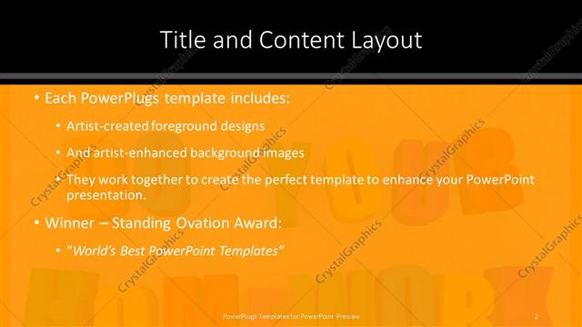 Title and Content presentation slide layout