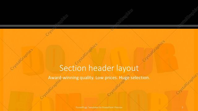 Section Header presentation slide layout