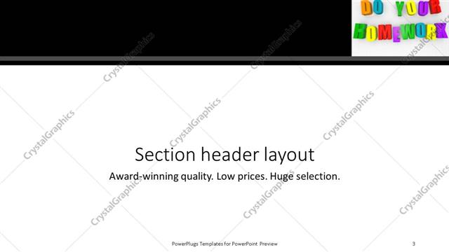 Section Header presentation slide layout