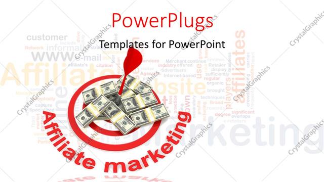  Presentation with affiliate marketing - A number of dollar bundles with an arrow