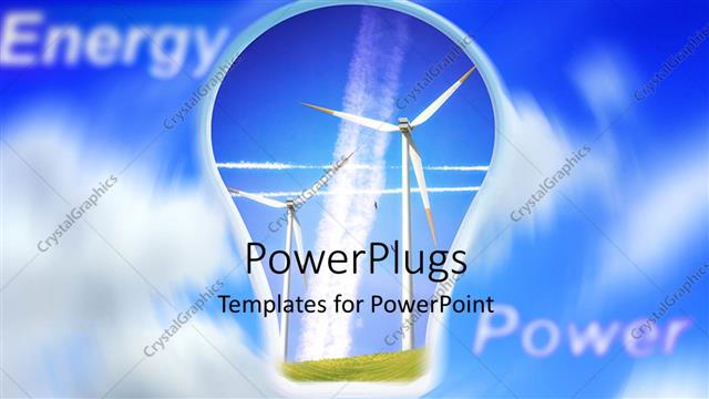  Presentation with alternative energy - The depiction of alternative forms of energy and clouds in the background