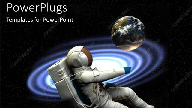  Presentation with astronaut - A depiction of an astronaut in space close to Earth