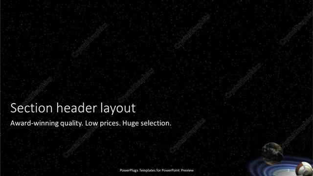 Section Header presentation slide layout