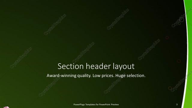 Section Header presentation slide layout