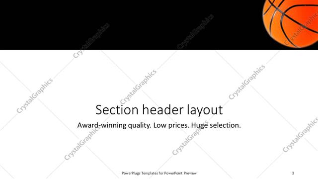 Section Header presentation slide layout
