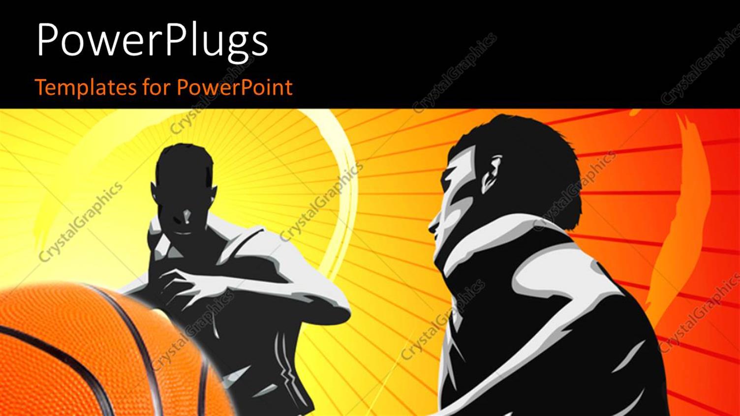 Featuring Depiction of BasketBall Game with two Players and Ball