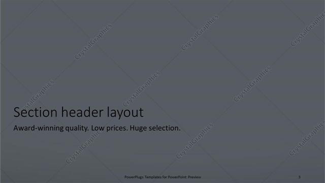 Section Header presentation slide layout