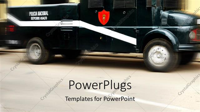  Presentation with black road - Depiction of a black vehicle moving on a tarred road