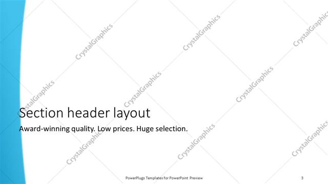 Section Header presentation slide layout